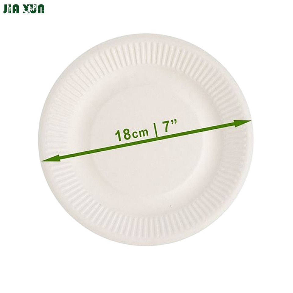 Dimension drawing of 7 inch disposable bagasse plates