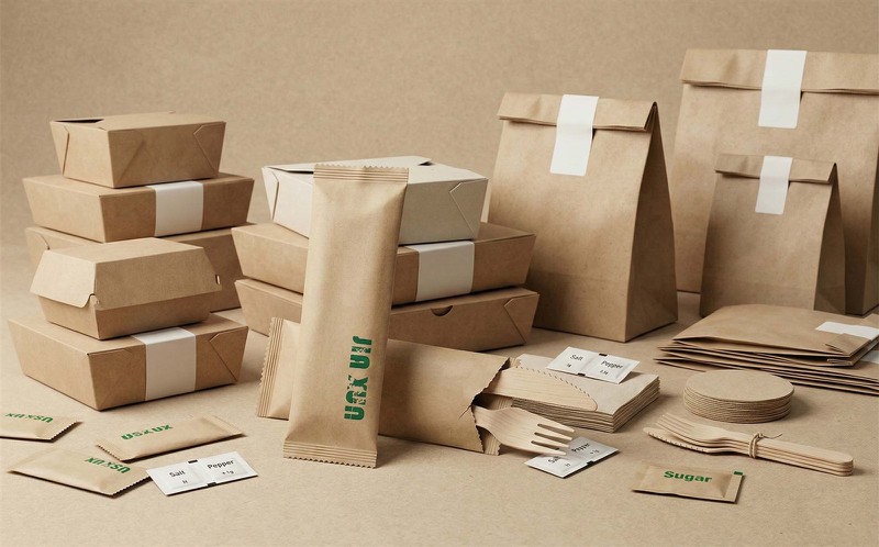 OEM disposable wooden cutlery set with custom paper packaging for European takeaway OEM disposable wooden cutlery set with custom paper packaging for European takeaway